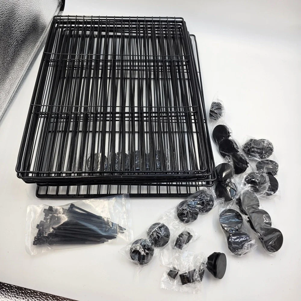 LURIVA DIY Small Animal Playpen 12 Panels Black Metal Wire Pet Fence 15x12 O4